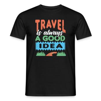 Urlaub Reisen Flugzeug Sonne Meer Strand - Männer T-Shirt - Schwarz - Vorne - AI Model Male 178 light (178cm)