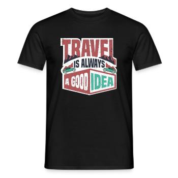 Urlaub Reisen Flugzeug Sonne Meer Strand - Männer T-Shirt - Schwarz - Vorne - AI Model Male 178 light (178cm)