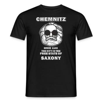CHEMNITZ THE CITY IN THE FREE STATE OF SAXONY - Men's T-Shirt - black - Front - AI Model Male 178 light (178cm)