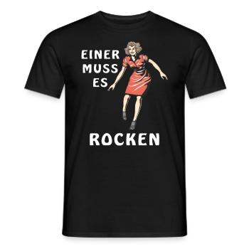 MAMA EINER MUSS ES ROCKEN - Männer T-Shirt - Schwarz - Vorne - AI Model Male 178 light (178cm)