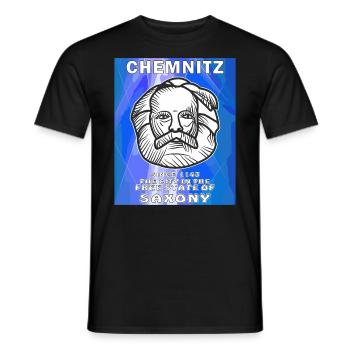 CHEMNITZ THE CITY IN THE FREE STATE OF SAXONY - Men's T-Shirt - black - Front - AI Model Male 178 light (178cm)