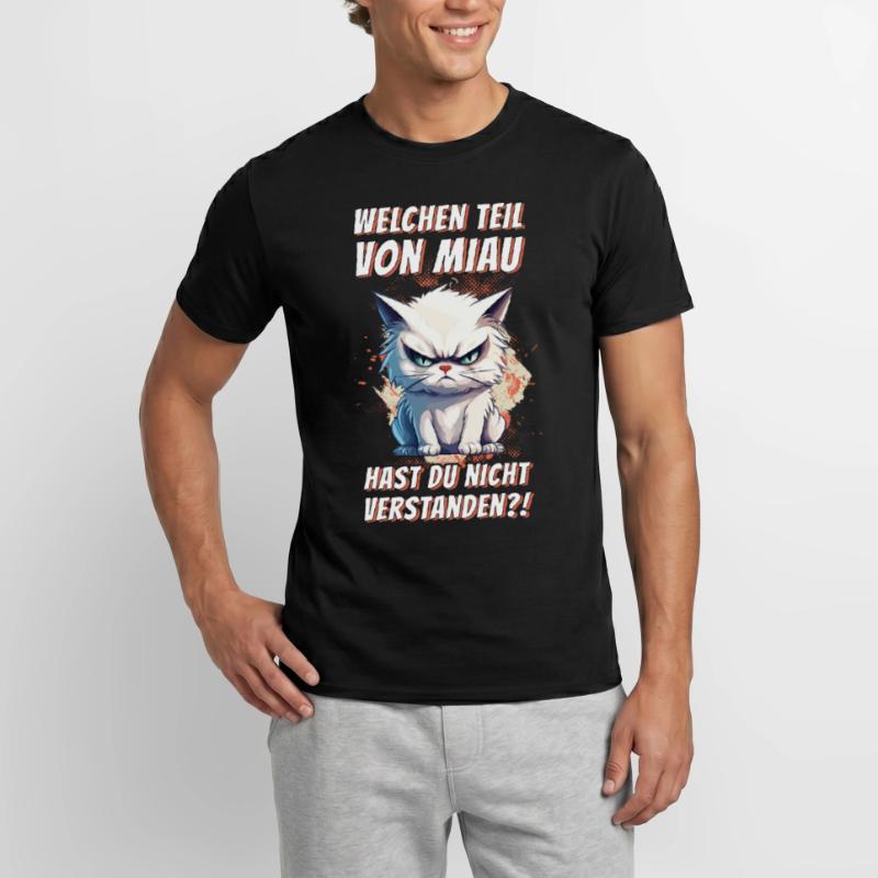cat grumpy grumpy grumpy meow funny Men’s T-shirt