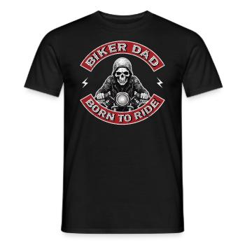 Moto Père Papa Motard Papa Motard - T-shirt homme - noir - Devant - AI Model Male 178 light (178cm)