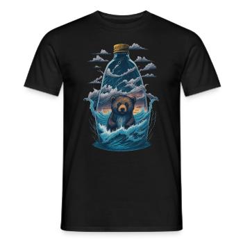Bouteille d’ours - T-shirt homme - noir - Devant - AI Model Male 178 light (178cm)