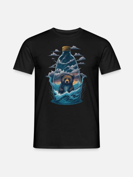 Bear Bottle - Men's T-Shirt - black
