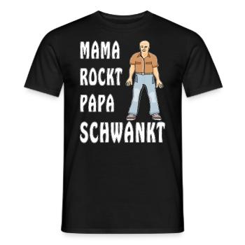 MAMA ROCKT PAPA SCHWANKT - Männer T-Shirt - Schwarz - Vorne - AI Model Male 178 light (178cm)