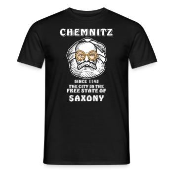 CHEMNITZ THE CITY IN THE FREE STATE OF SAXONY - Men's T-Shirt - black - Front - AI Model Male 178 light (178cm)