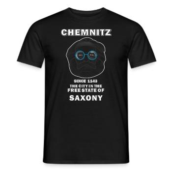 CHEMNITZ THE CITY IN THE FREE STATE OF SAXONY - Men's T-Shirt - black - Front - AI Model Male 178 light (178cm)