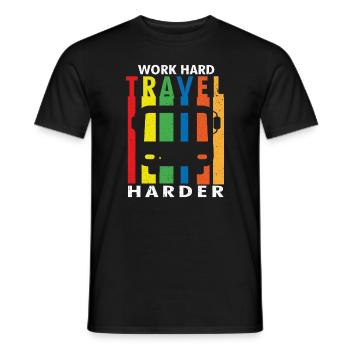 Voyage, Voyage, Vacances, Vacances, Voyage - T-shirt homme - noir - Devant - AI Model Male 178 light (178cm)