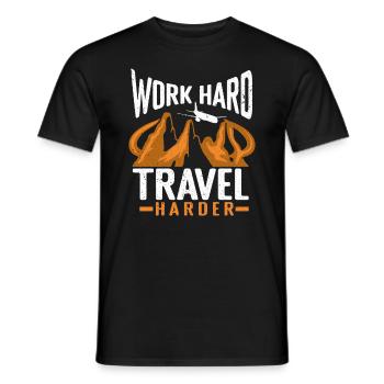 Voyage, Voyage, Vacances, Vacances, Voyage - T-shirt homme - noir - Devant - AI Model Male 178 light (178cm)