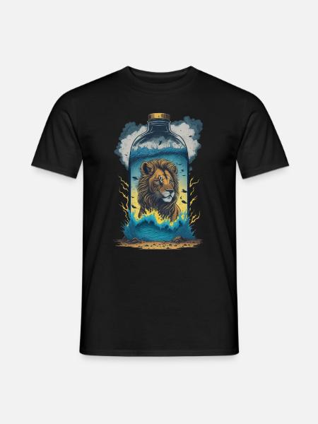 Lion In Bottle - Men's T-Shirt - black