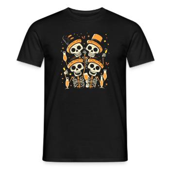 Funny Halloween Party Skeleton Drinking Shirt - Men's T-Shirt - black - Front - AI Model Male 178 light (178cm)