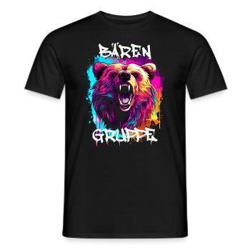 Graffiti Bärengruppe Kindergarten Gruppentier - Männer T-Shirt - Schwarz - Vorne - AI Model Male 178 light (178cm)