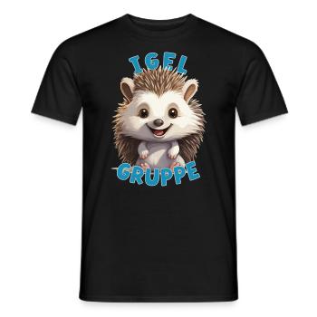 Cartoon Igelgruppe Kindergarten Gruppentier - Männer T-Shirt - Schwarz - Vorne - AI Model Male 178 light (178cm)
