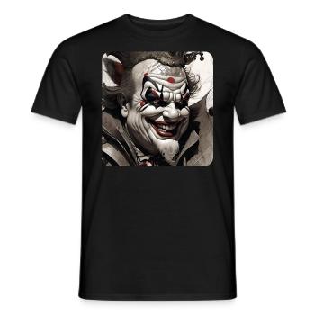 Evil Laughing Horror Joker Clown Fool - Men's T-Shirt - black - Front - AI Model Male 178 light (178cm)