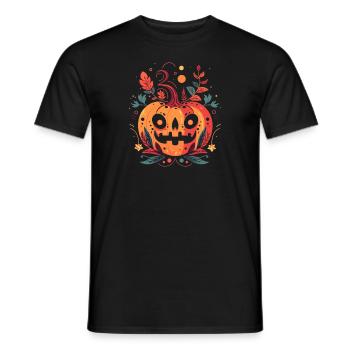 Chemise à citrouille d’Halloween colorée et effrayante - T-shirt homme - noir - Devant - AI Model Male 178 light (178cm)