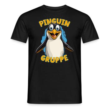 Cartoon Pinguingruppe Kindergarten Gruppentier - Männer T-Shirt - Schwarz - Vorne - AI Model Male 178 light (178cm)