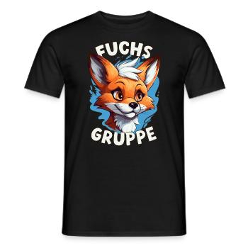 Cartoon Fuchsgruppe Kindergarten Gruppentier - Männer T-Shirt - Schwarz - Vorne - AI Model Male 178 light (178cm)