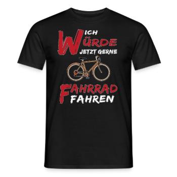 FAHRRAD FAHREN - Männer T-Shirt - Schwarz - Vorne - AI Model Male 178 light (178cm)
