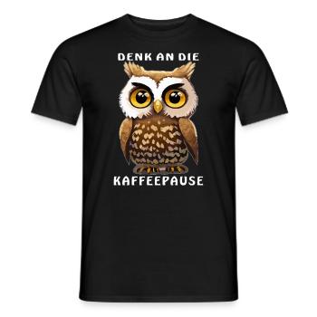 EULE KAFFEE DENK AN DIE KAFFEEPAUSE - Männer T-Shirt - Schwarz - Vorne - AI Model Male 178 light (178cm)