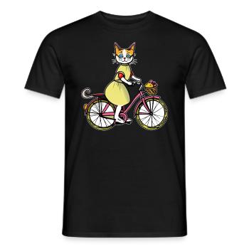 CHAT À VÉLO - T-shirt homme - noir - Devant - AI Model Male 178 light (178cm)