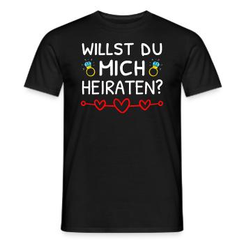 Willst Du Mich Heiraten? Heiratsantrag - Männer T-Shirt - Schwarz - Vorne - AI Model Male 178 light (178cm)