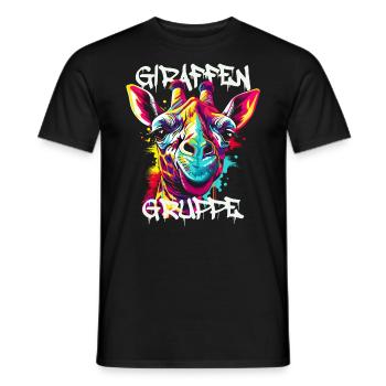 Graffiti Giraffengruppe Kindergarten Gruppentier - Männer T-Shirt - Schwarz - Vorne - AI Model Male 178 light (178cm)