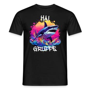 Graffiti Haigruppe Kindergarten Gruppentier Hai - Männer T-Shirt - Schwarz - Vorne - AI Model Male 178 light (178cm)