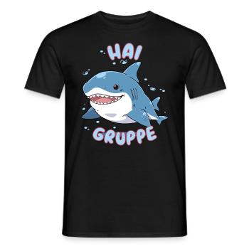 Süßes Haigruppe Kindergarten Gruppentier Hai - Männer T-Shirt - Schwarz - Vorne - AI Model Male 178 light (178cm)