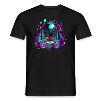 Astronauten Gamer Videospiel Zocker Weltraum - Männer T-Shirt - Schwarz - Vorne - AI Model Male 178 light (178cm)