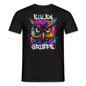 Graffiti Eulengruppe Kindergarten Gruppentier Eule - Männer T-Shirt - Schwarz - Vorne - AI Model Male 178 light (178cm)