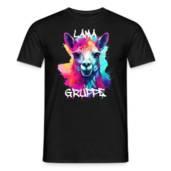 Graffiti Lamagruppe Kindergarten Gruppentier Lama - Männer T-Shirt - Schwarz - Vorne - AI Model Male 178 light (178cm)