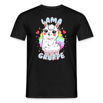 Süßes Lamagruppe Kindergarten Gruppentier Lama - Männer T-Shirt - Schwarz - Vorne - AI Model Male 178 light (178cm)
