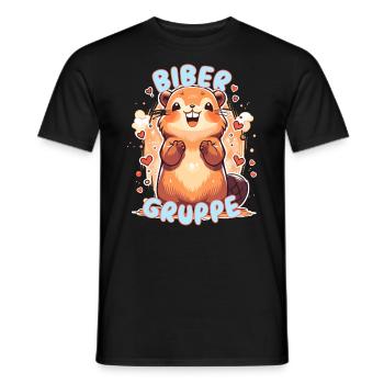 Süßes Bibergruppe Kindergarten Gruppentier Biber - Männer T-Shirt - Schwarz - Vorne - AI Model Male 178 light (178cm)