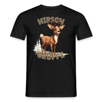 Comic Hirschgruppe Kindergarten Gruppentier Hirsch - Männer T-Shirt - Schwarz - Vorne - AI Model Male 178 light (178cm)