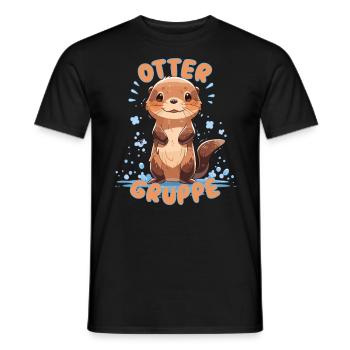 Süßes Ottergruppe Kindergarten Gruppentier Otter - Männer T-Shirt - Schwarz - Vorne - AI Model Male 178 light (178cm)