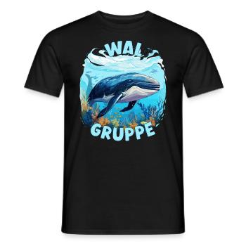 Comic Walgruppe Kindergarten Gruppentier Wal - Männer T-Shirt - Schwarz - Vorne - AI Model Male 178 light (178cm)