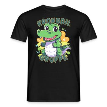 Süßes Krokodilgruppe Kindergarten Gruppentier - Männer T-Shirt - Schwarz - Vorne - AI Model Male 178 light (178cm)