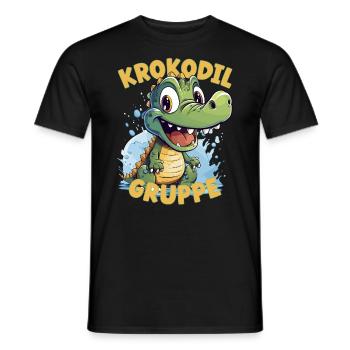 Comic Krokodilgruppe Kindergarten Gruppentier - Männer T-Shirt - Schwarz - Vorne - AI Model Male 178 light (178cm)