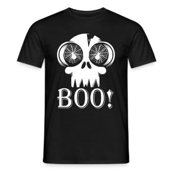 HALLOWEEN CREEPY SKULL BOO! - T-shirt homme - noir - Devant - AI Model Male 178 light (178cm)