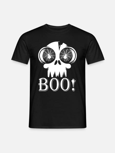HALLOWEEN GRUSELSCHÄDEL BOO! - Mænd T-shirt - sort