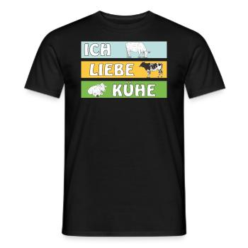 ICH LIEBE KÜHE - Männer T-Shirt - Schwarz - Vorne - AI Model Male 178 light (178cm)