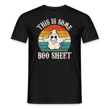 Dies ist Boo Sheet Ghost Retro Halloween Kostüm - Männer T-Shirt - Schwarz - Vorne - AI Model Male 178 light (178cm)