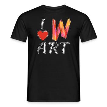 I LOVE ART LETTER W - Men's T-Shirt - black - Front - AI Model Male 178 light (178cm)