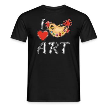 I LOVE ART PAINTING PALETTE - Men's T-Shirt - black - Front - AI Model Male 178 light (178cm)