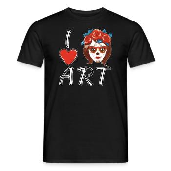 I LOVE ART MUERTOS - Men's T-Shirt - black - Front - AI Model Male 178 light (178cm)