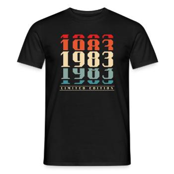 Geboren 1983 Jahrgang Vintage 40er Geburtstag - Männer T-Shirt - Schwarz - Vorne - AI Model Male 178 light (178cm)