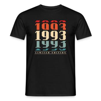 Geboren 1993 Jahrgang Vintage 30er Geburtstag - Männer T-Shirt - Schwarz - Vorne - AI Model Male 178 light (178cm)