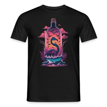 Flamingo Flasche - Männer T-Shirt - Schwarz - Vorne - AI Model Male 178 light (178cm)