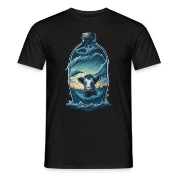 Bouteille de vache - T-shirt homme - noir - Devant - AI Model Male 178 light (178cm)